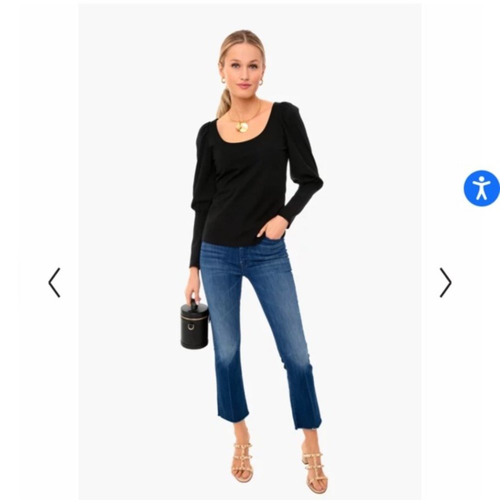 NWOT Tuckernuck Black Riley Scoop Neck Top - S